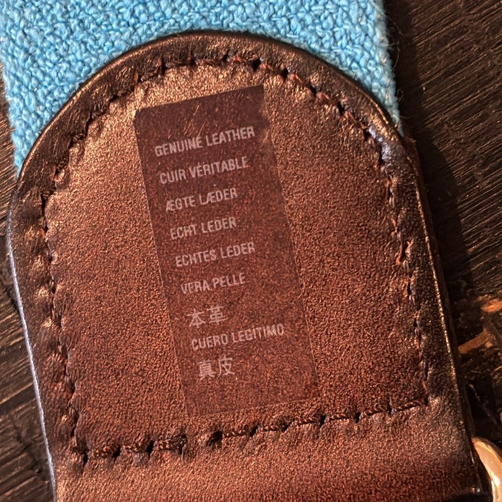 New Abercrombie & Fitch A&F Vintage Stretch Genuine Leather Blue Belt Old Stock​ - Picture 8 of 10
